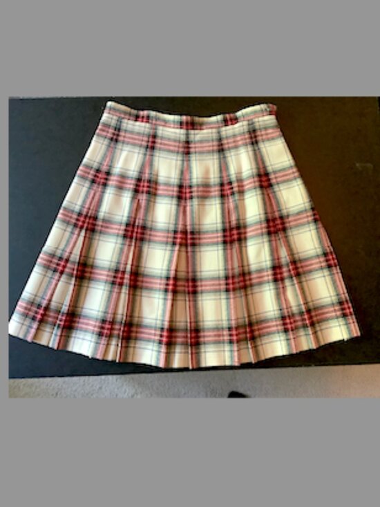Talbots Dresses & Skirts - Talbots Classic Plaid box-pleat flared skirt, Size 12, side zipper, unlined